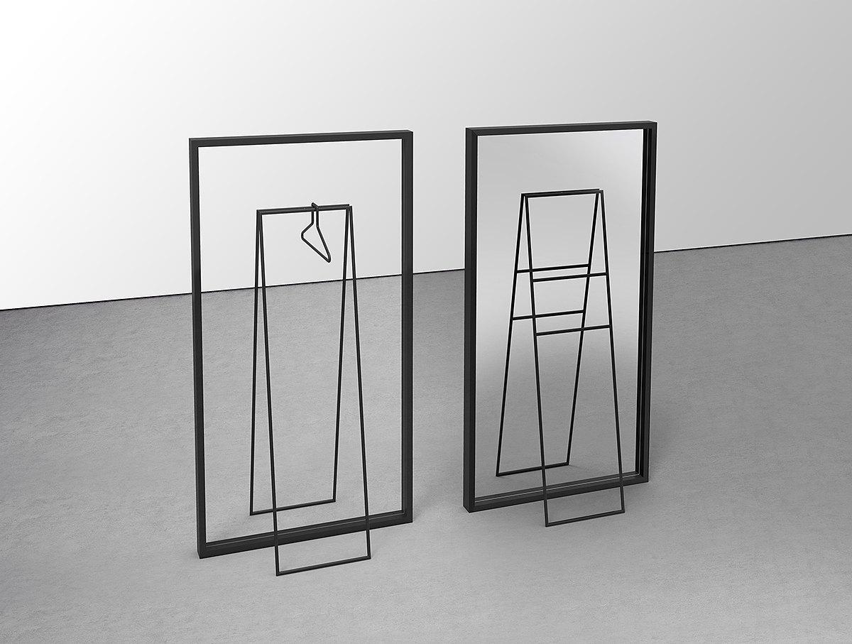 Symmetrical frame，image，mirror，Hanger，Metal，