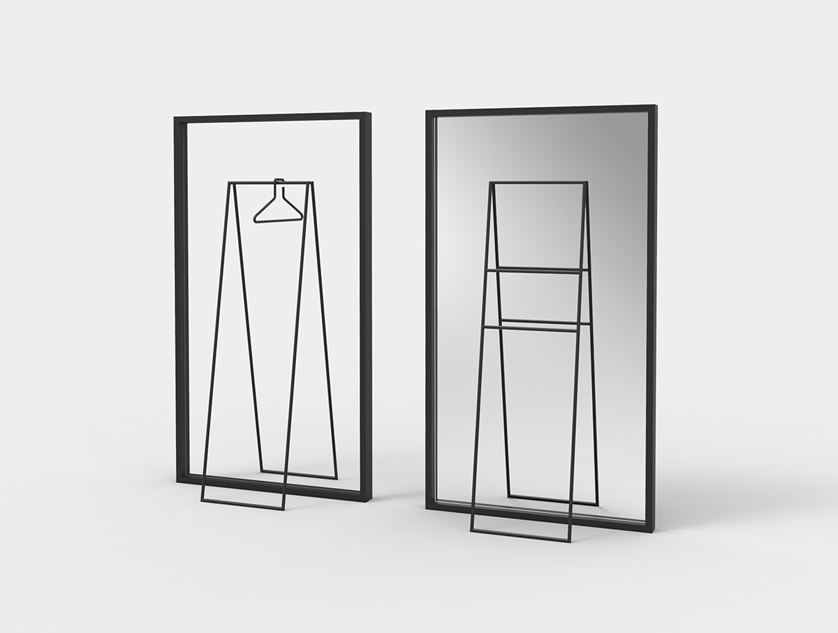 Symmetrical frame，image，mirror，Hanger，Metal，