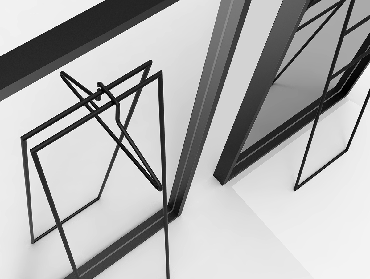 Symmetrical frame，image，mirror，Hanger，Metal，