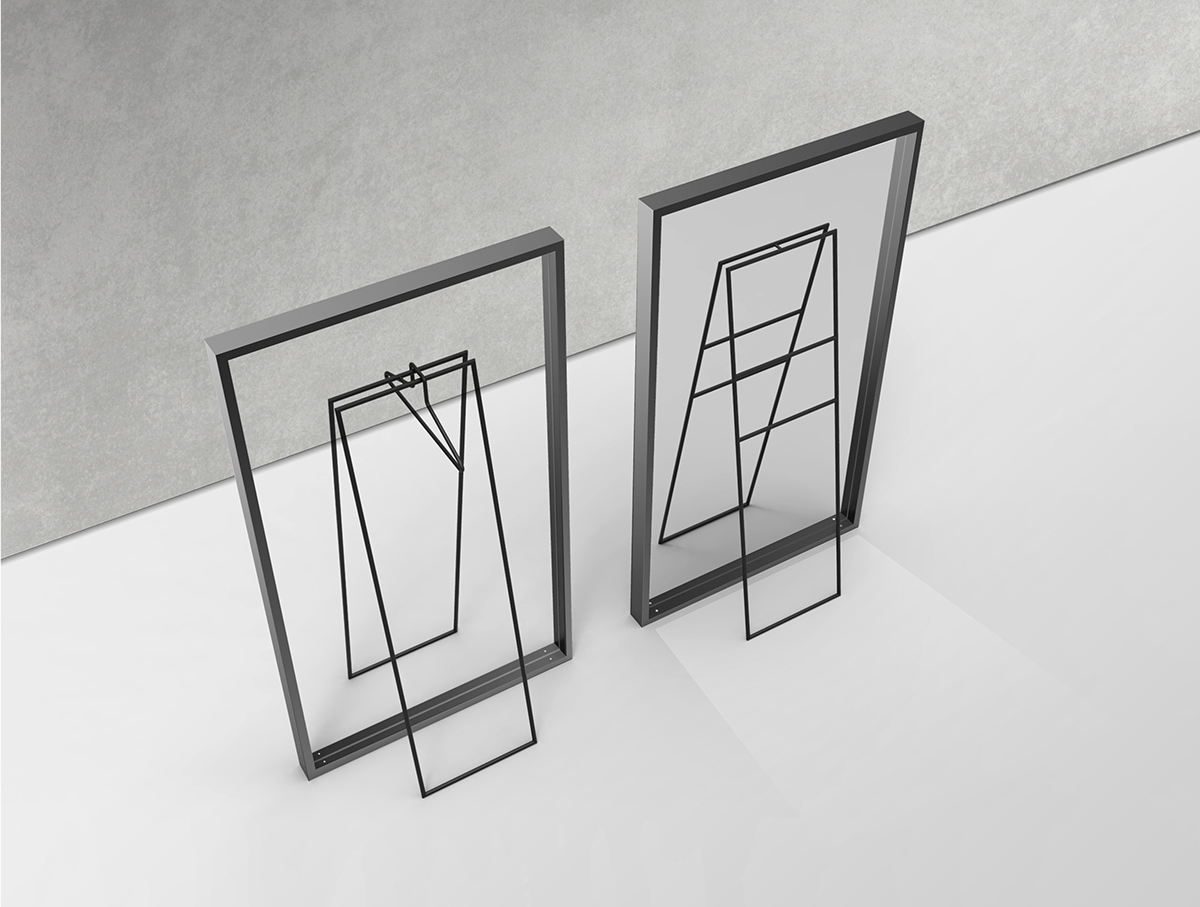 Symmetrical frame，image，mirror，Hanger，Metal，