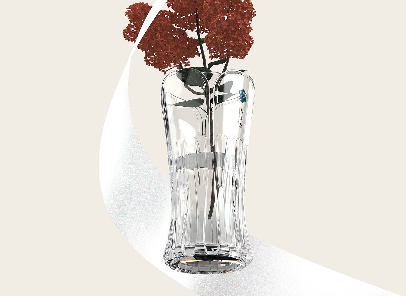 花瓶，玻璃，茶花，水培，