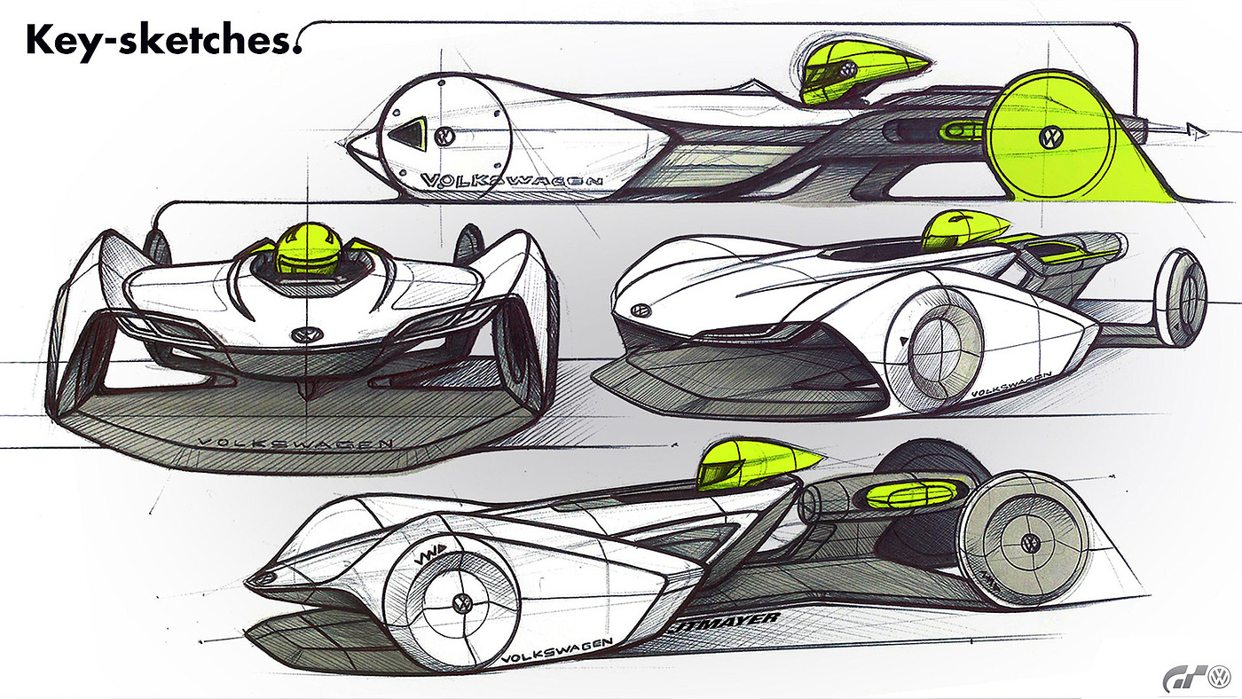 VOLKSWAGEN XE，自动化设计，草图，跑车，