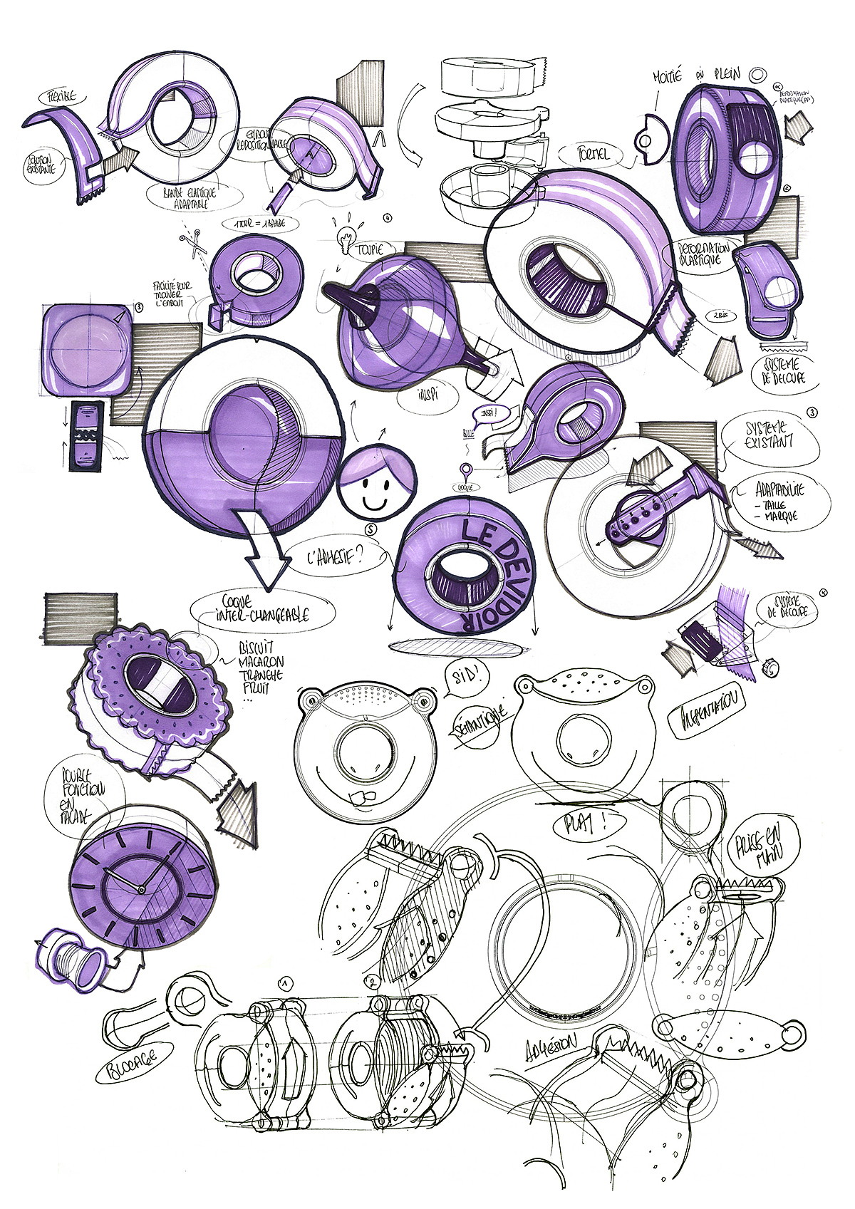 product design，Plastic，HAPPY ROLL，Tape box，