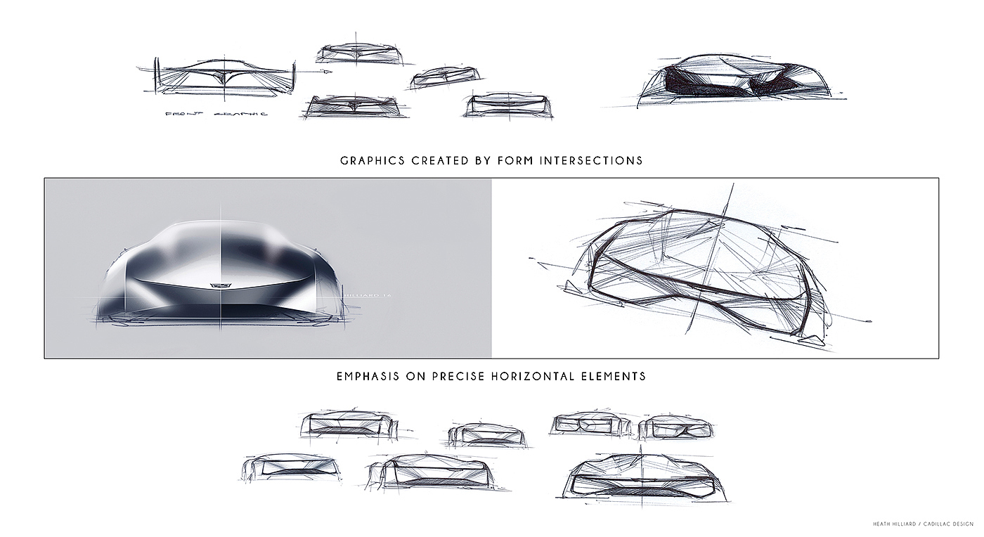 vehicle，Cadillac，Hand drawn，sketch，