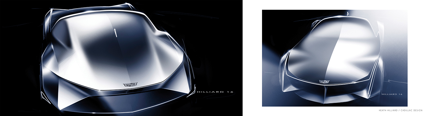 vehicle，Cadillac，Hand drawn，sketch，