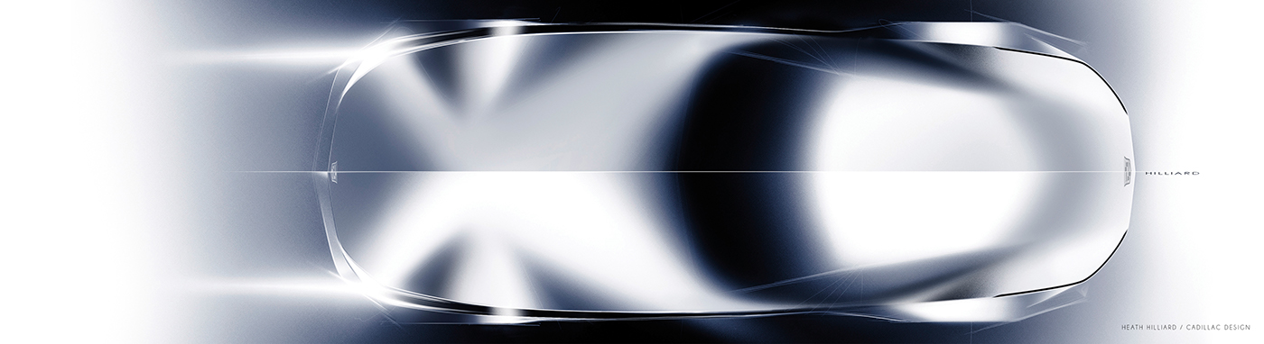 vehicle，Cadillac，Hand drawn，sketch，