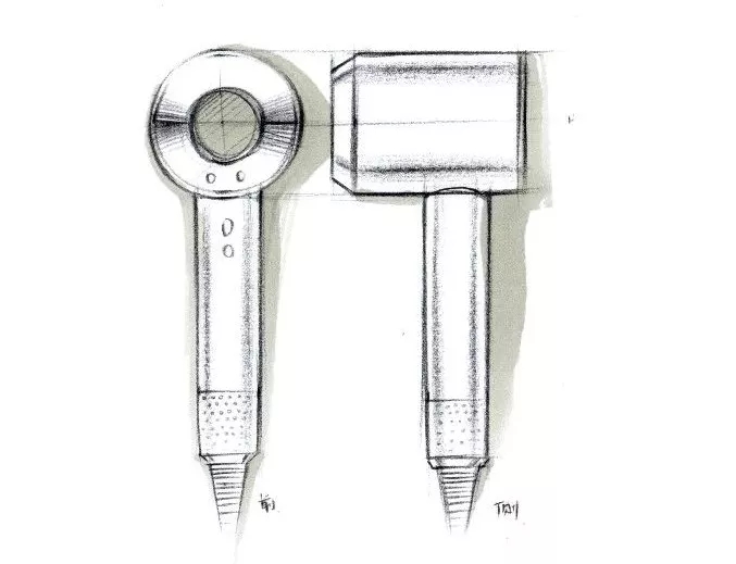 吹风机素描结构图图片