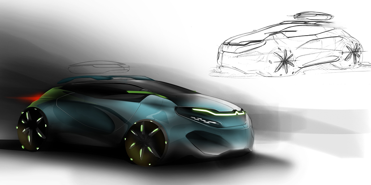 Hand drawn，automobile，modelling，