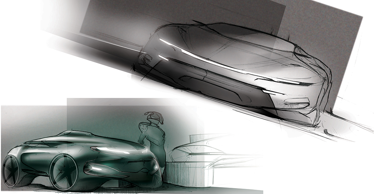 Hand drawn，automobile，modelling，