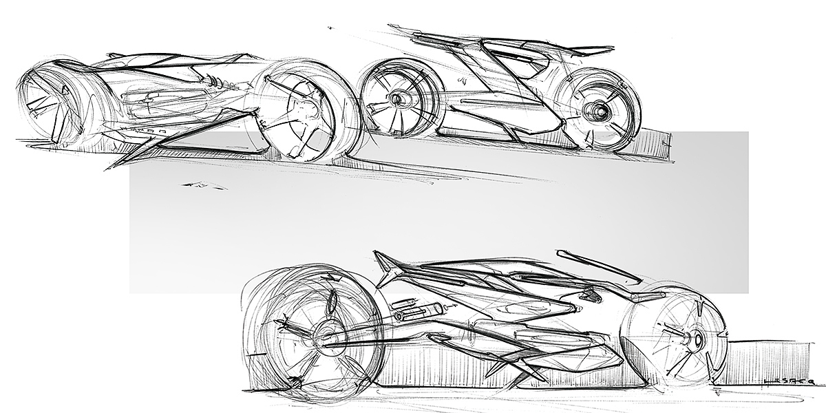 Hand drawn，automobile，modelling，