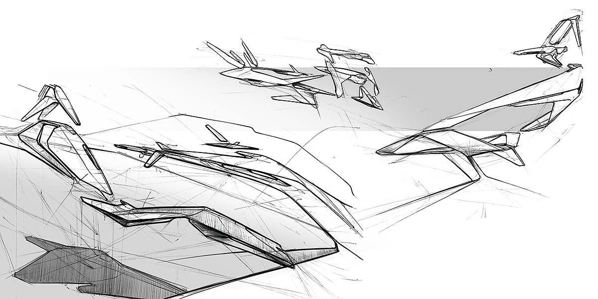 Hand drawn，automobile，modelling，