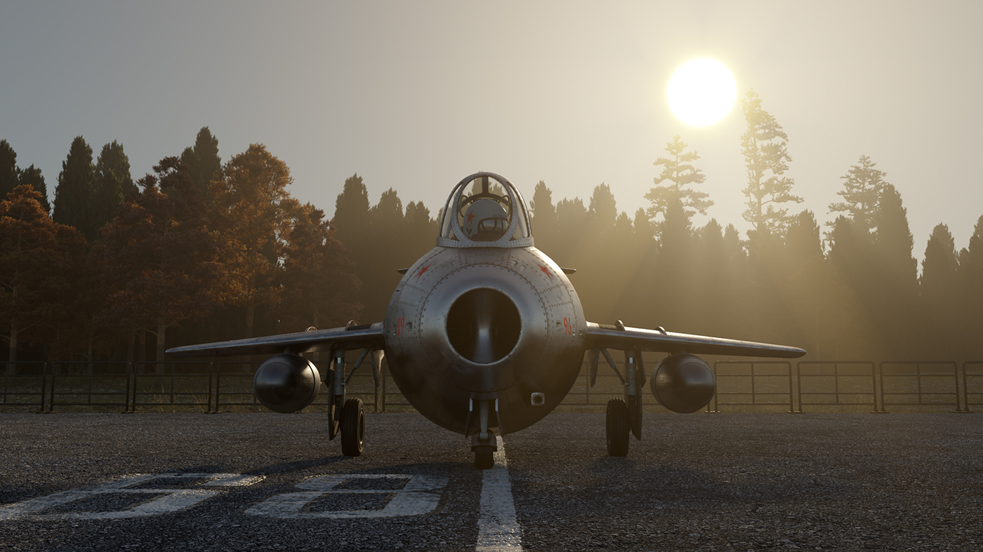 MIG，Fighter，Render，details，modeling，