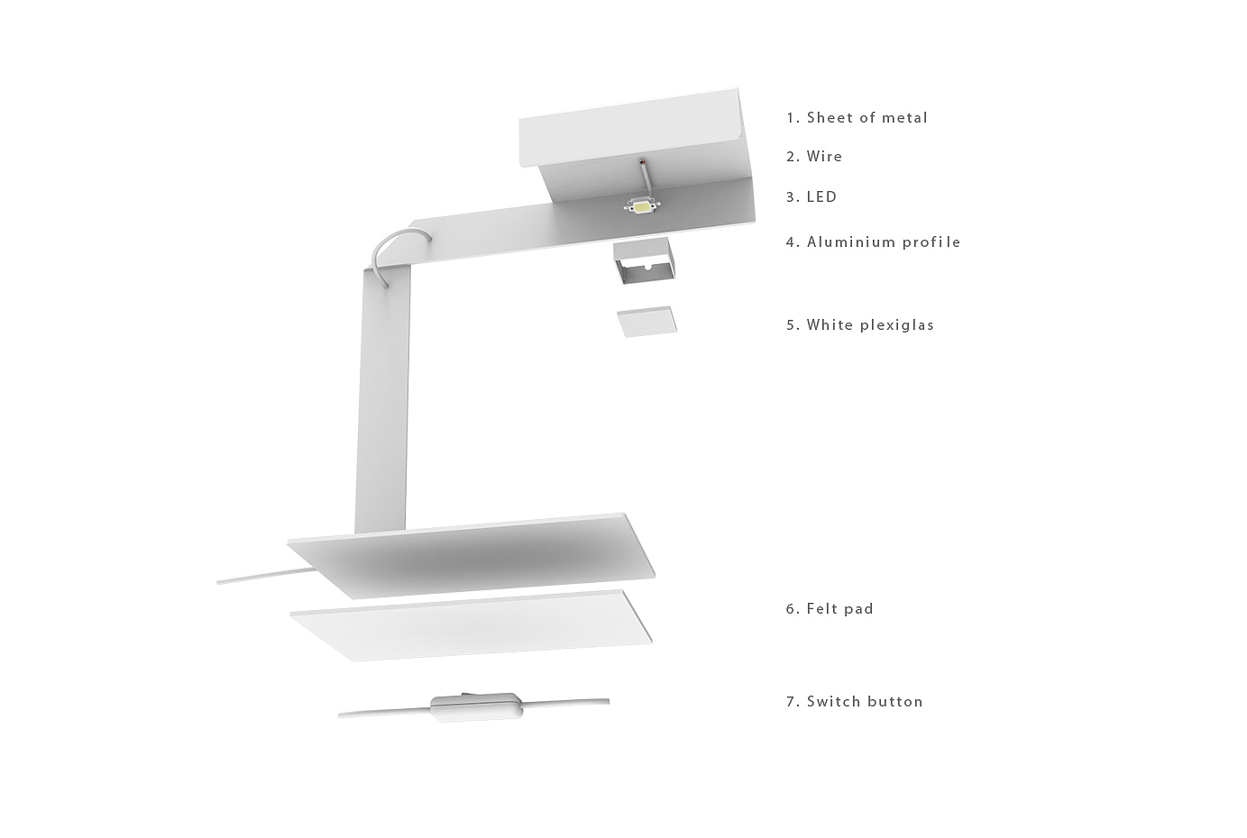 STEEL，Desk lamp，Minimalist，