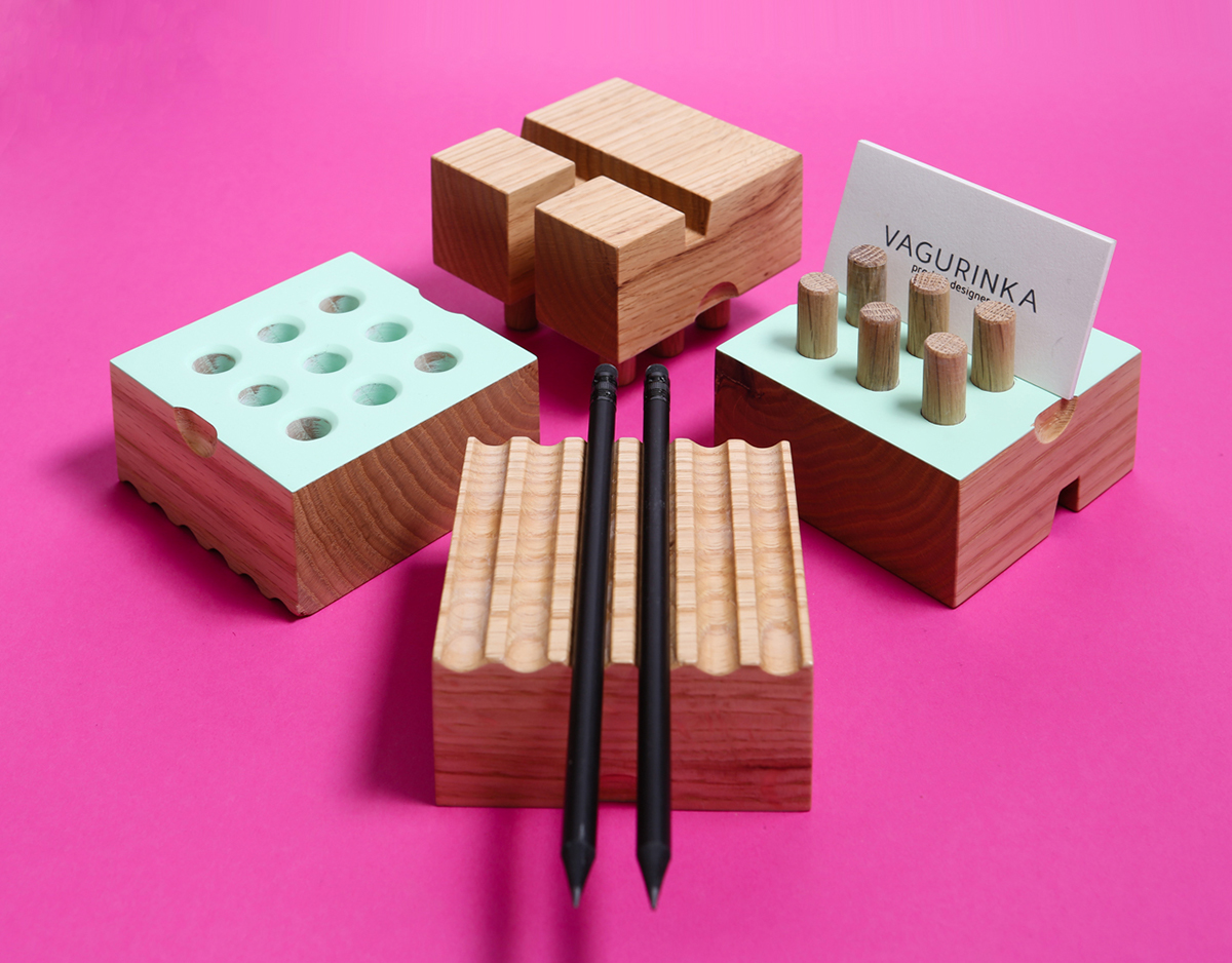 Tool design，Desktop storage，wood，Office efficiency，