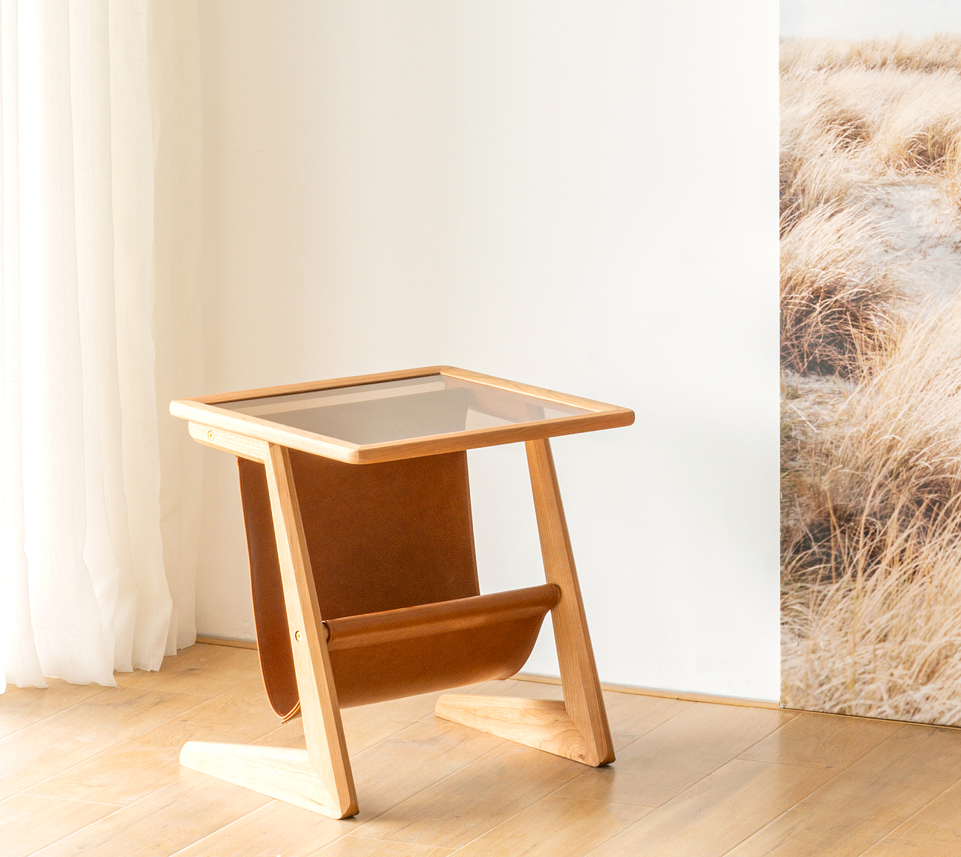 Solid wood furniture，furniture design ，Cherry wood furniture，product design，Side table，bedside cupboard，