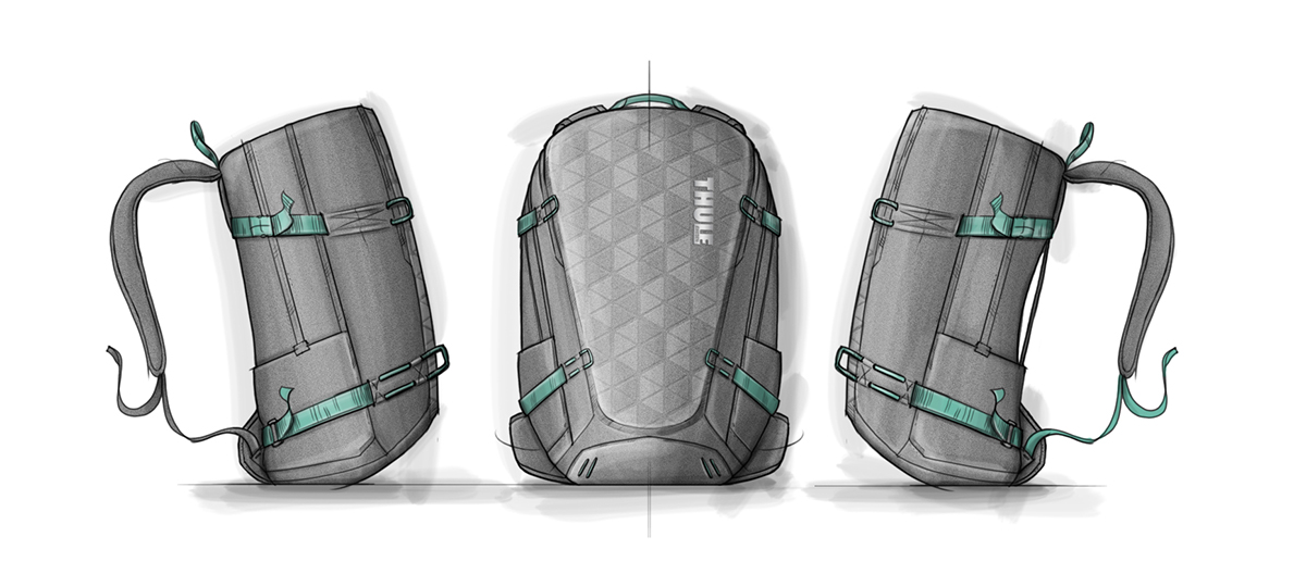 knapsack，product design，industrial design，Hand drawn，