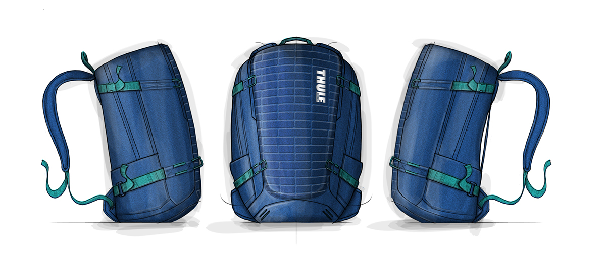 knapsack，product design，industrial design，Hand drawn，