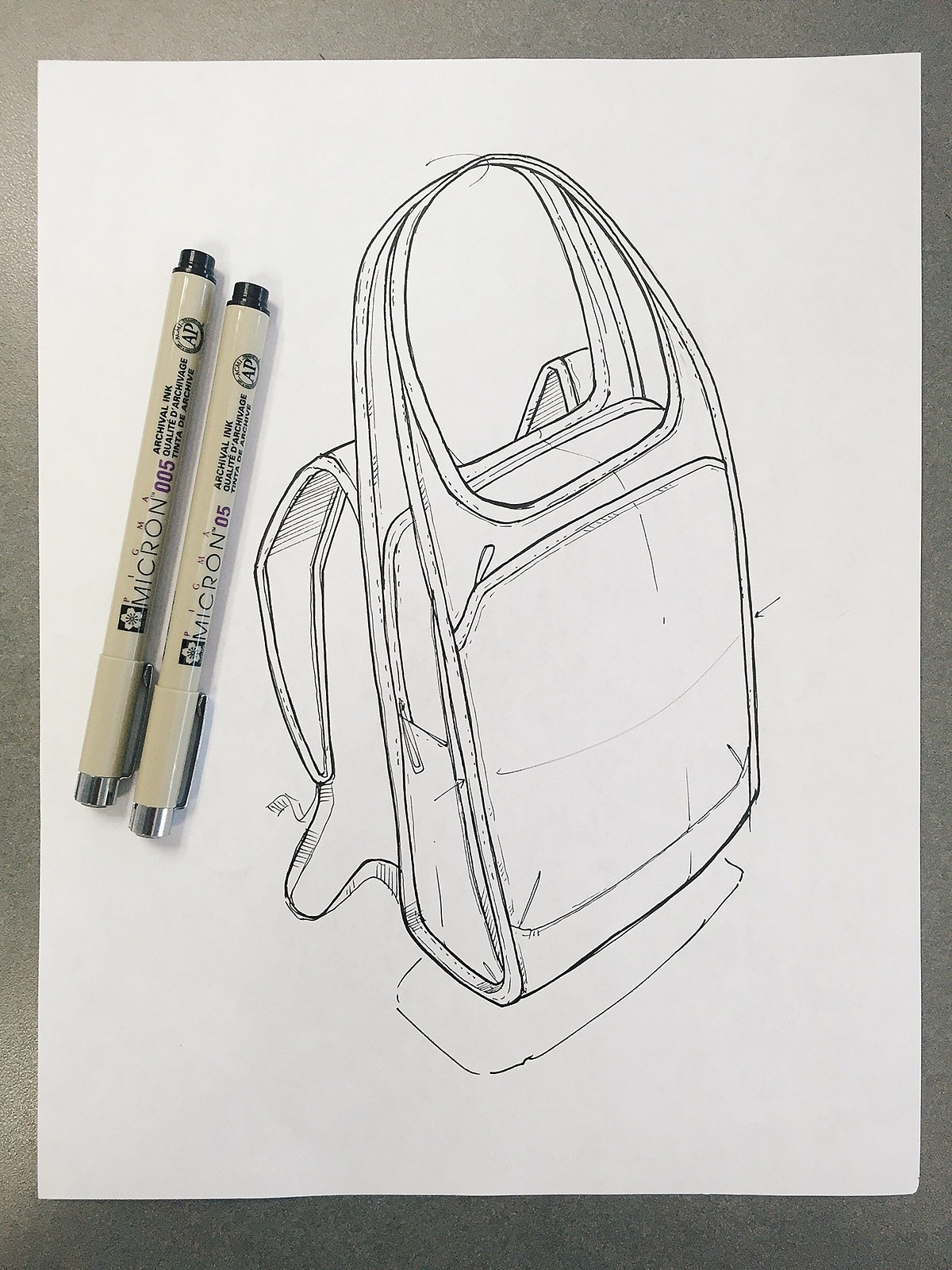 knapsack，product design，industrial design，Hand drawn，