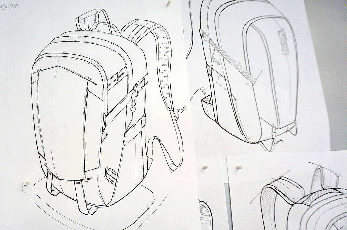 knapsack，product design，industrial design，Hand drawn，