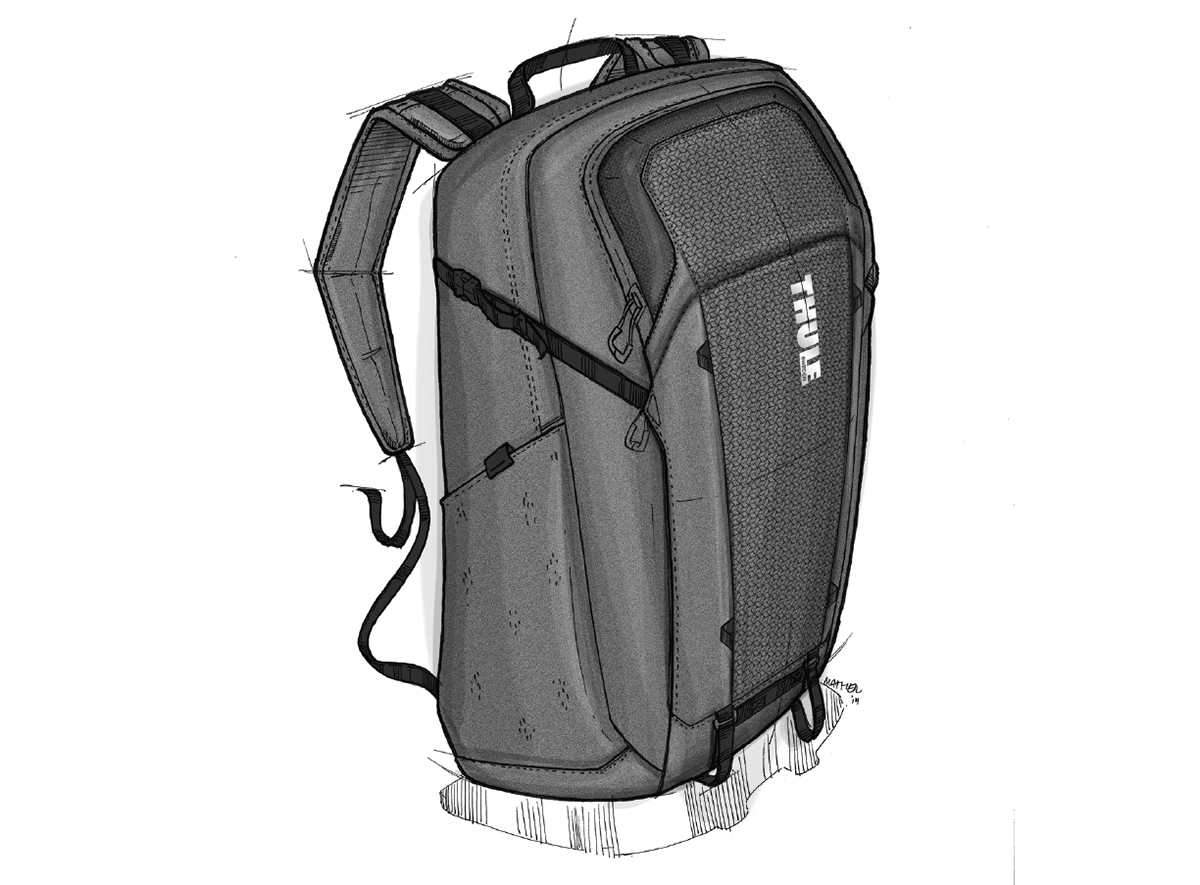 knapsack，product design，industrial design，Hand drawn，