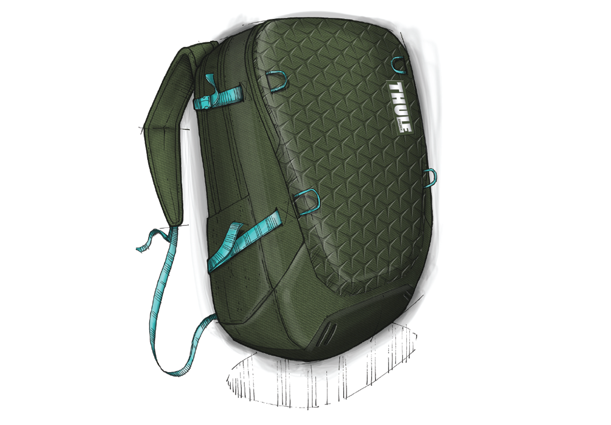 knapsack，product design，industrial design，Hand drawn，