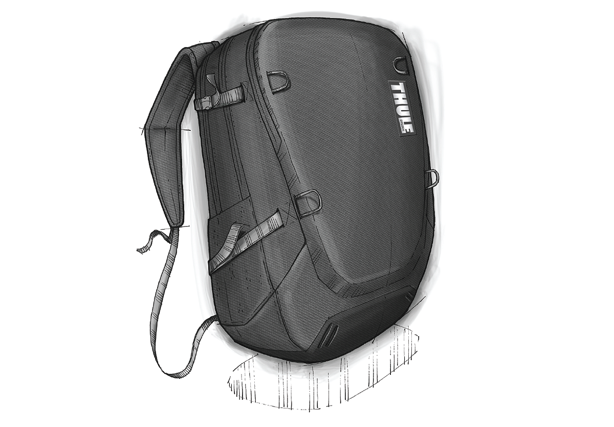 knapsack，product design，industrial design，Hand drawn，