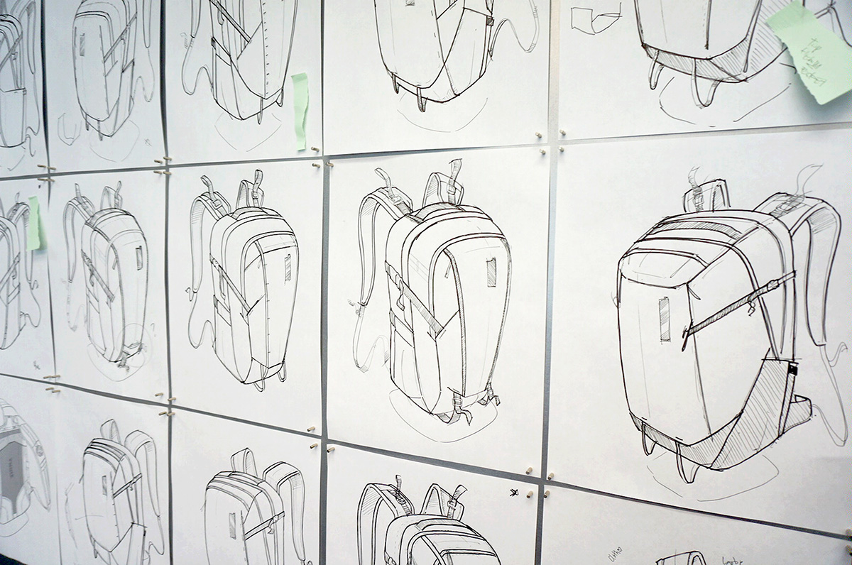 knapsack，product design，industrial design，Hand drawn，