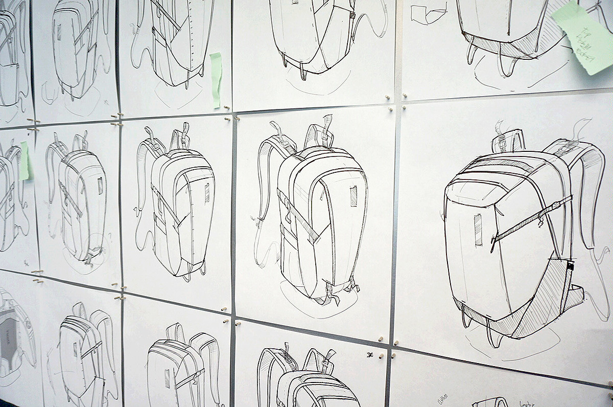 knapsack，product design，industrial design，Hand drawn，