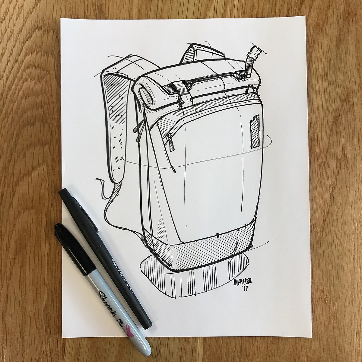 knapsack，product design，industrial design，Hand drawn，