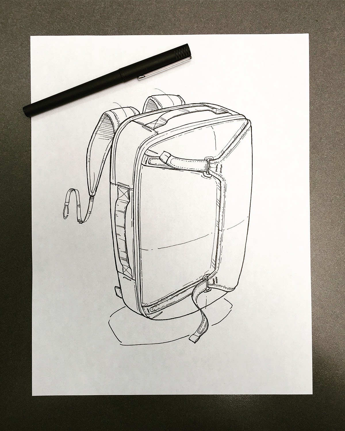 knapsack，product design，industrial design，Hand drawn，