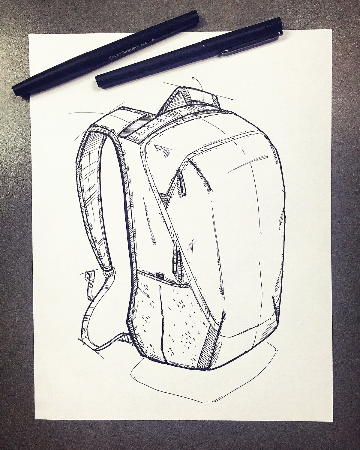 knapsack，product design，industrial design，Hand drawn，