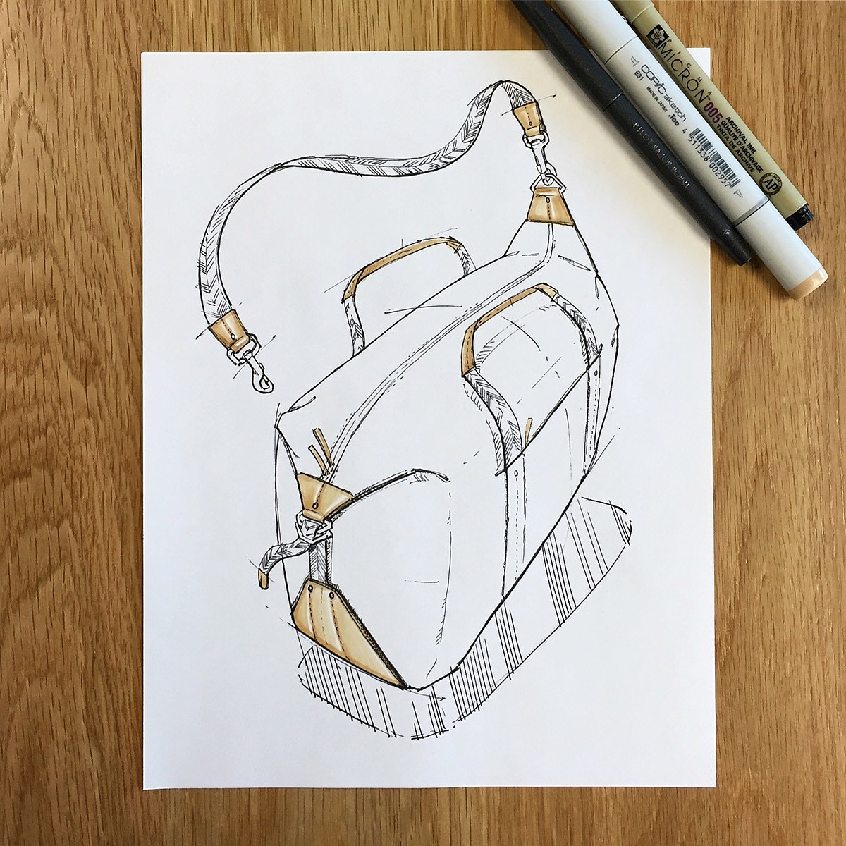 knapsack，product design，industrial design，Hand drawn，