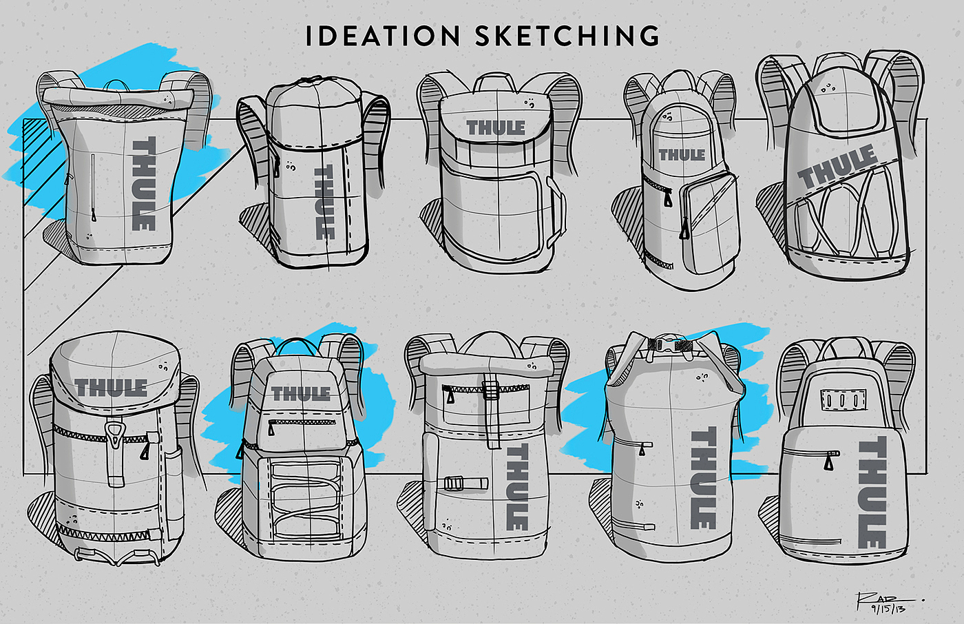 knapsack，fashion，DSLR，outdoors，on foot，Hand drawn，