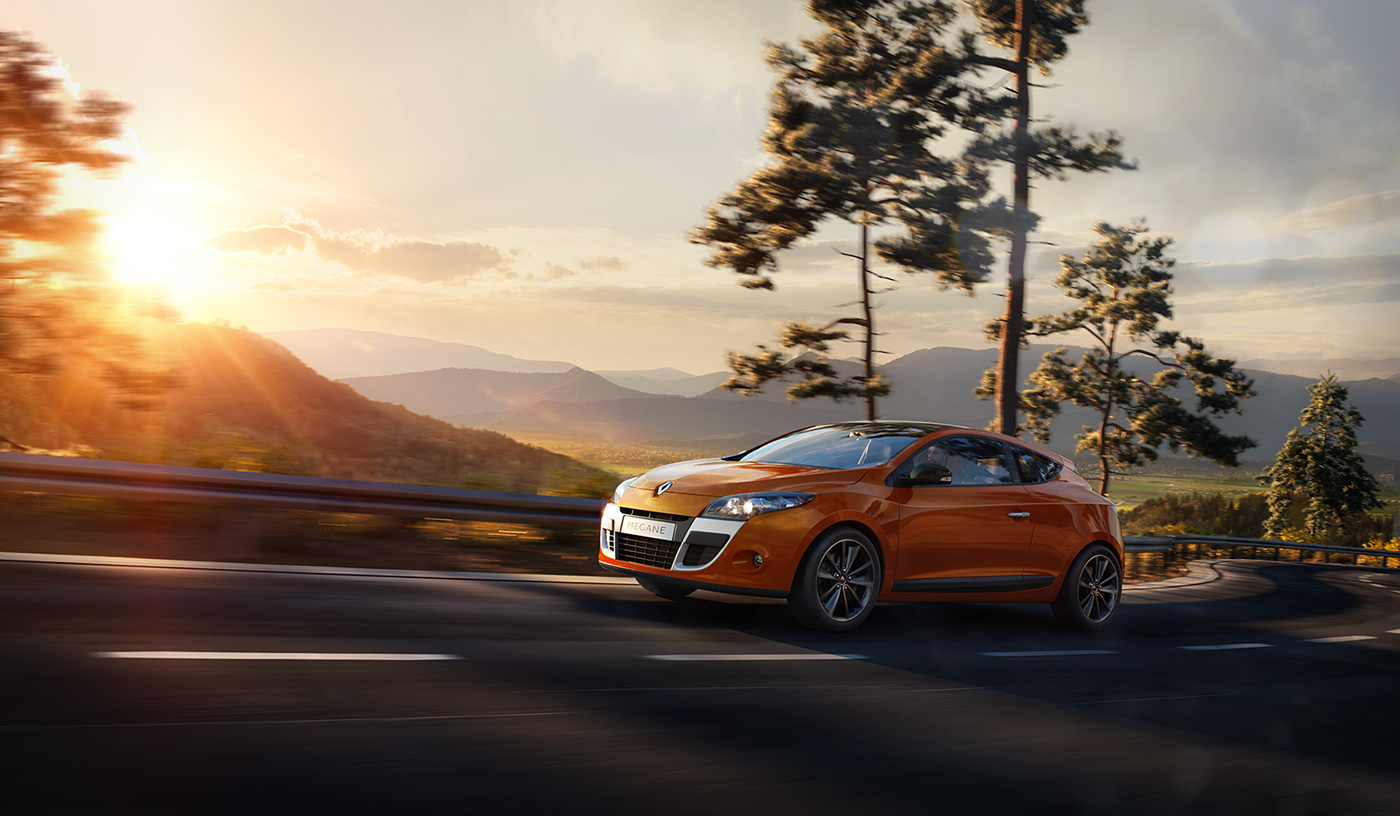 Renault Megane，Car，orange，white，