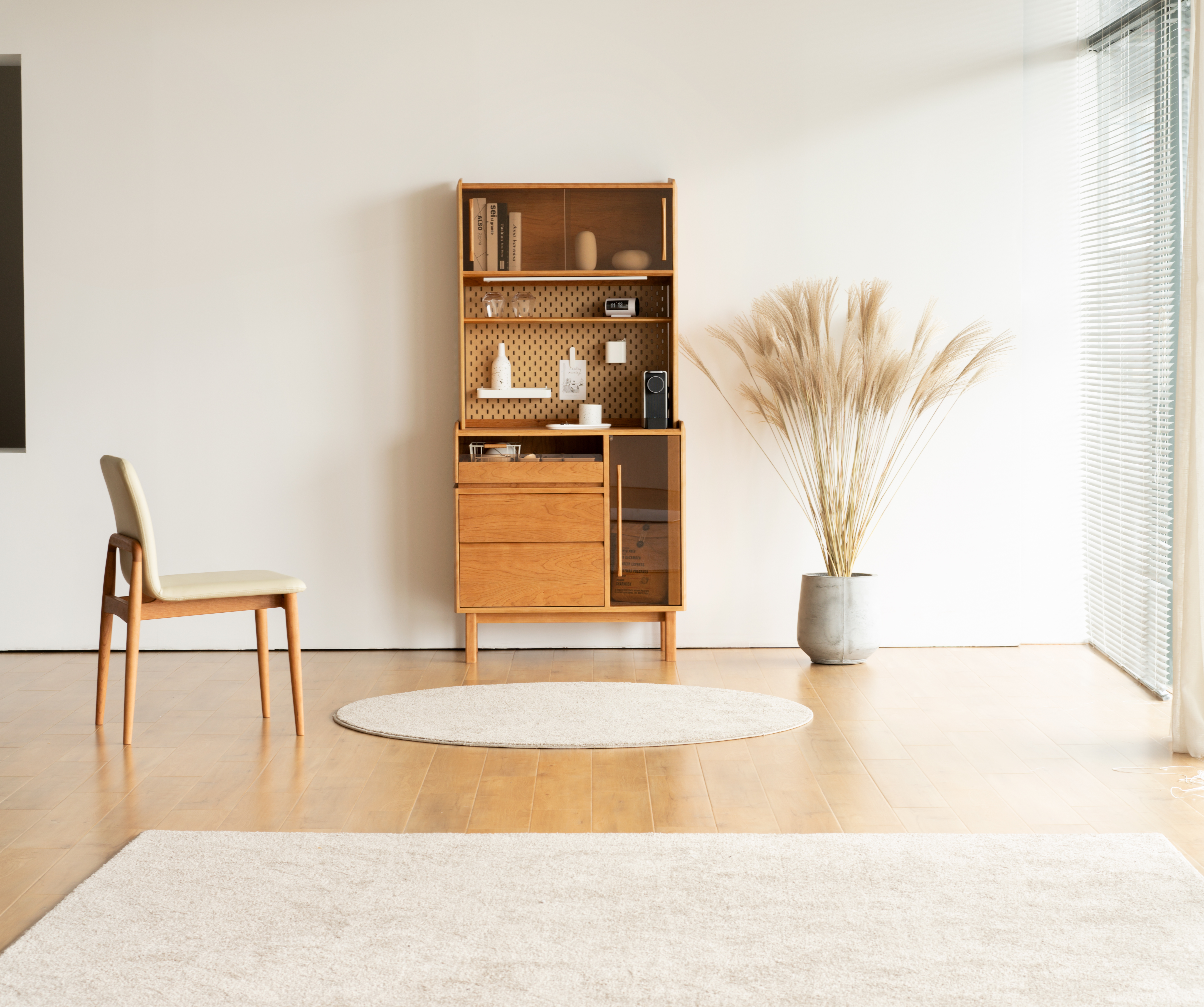 Solid wood furniture，furniture design ，Cherry wood furniture，Side cabinet，Sideboard，product design，