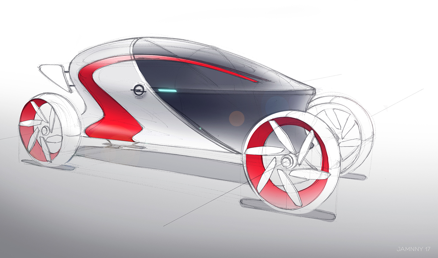 Pelican Opel，Concept Car，sketch，Automatic design，