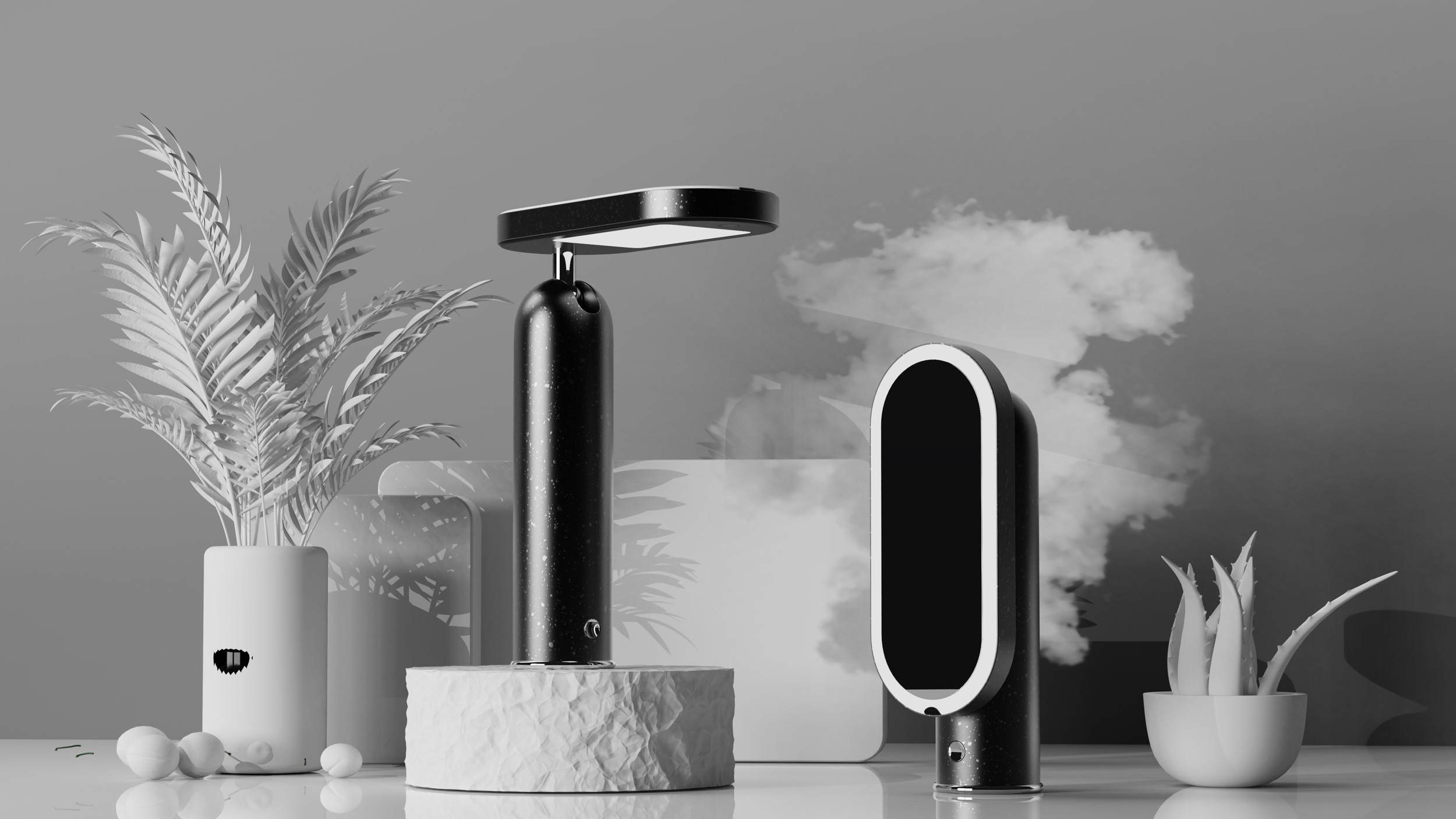 Desk lamp, scanning instrument, makeup mirror，