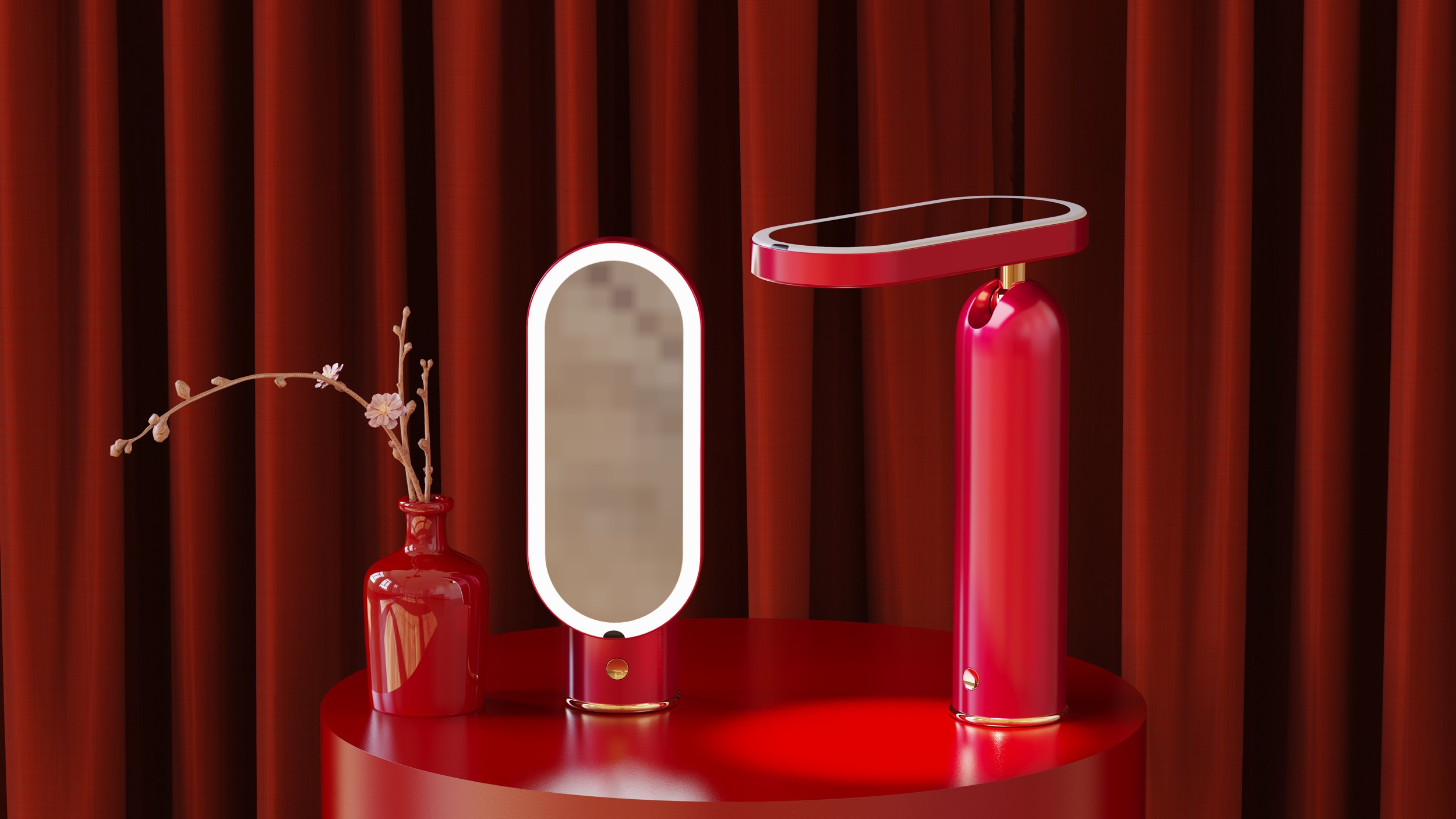 Desk lamp, scanning instrument, makeup mirror，