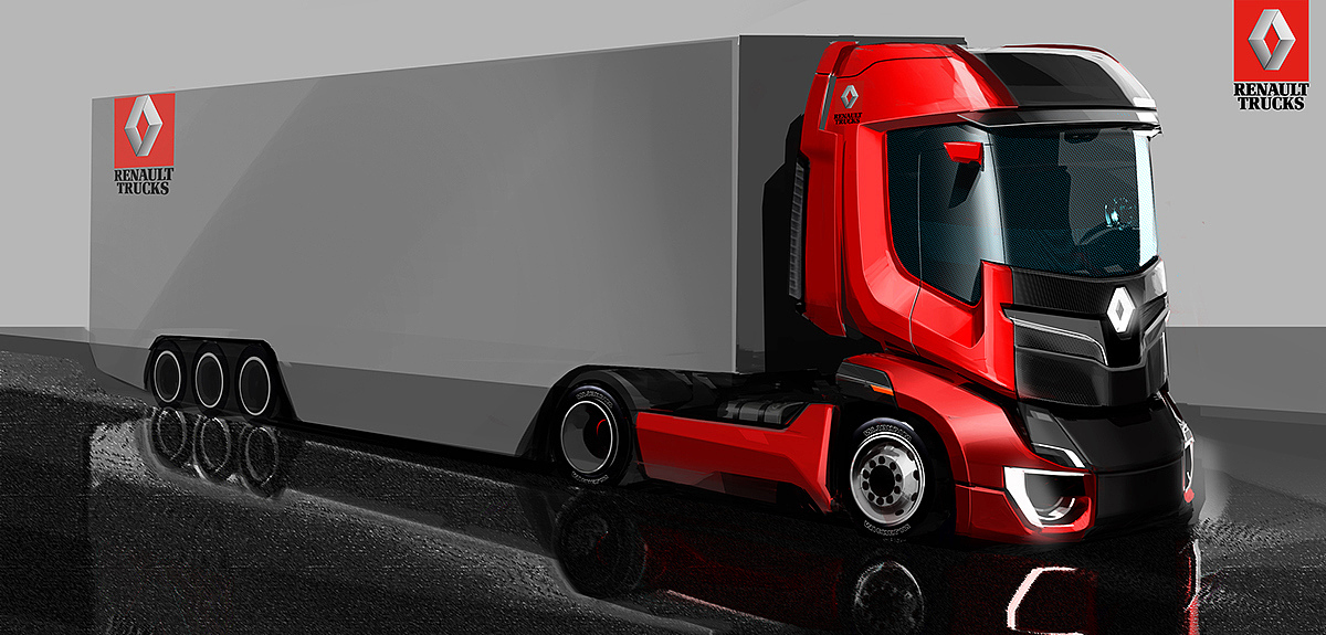 industrial design，conceptual design，Automobile design，Truck head，trailer，renault，heavy industry，