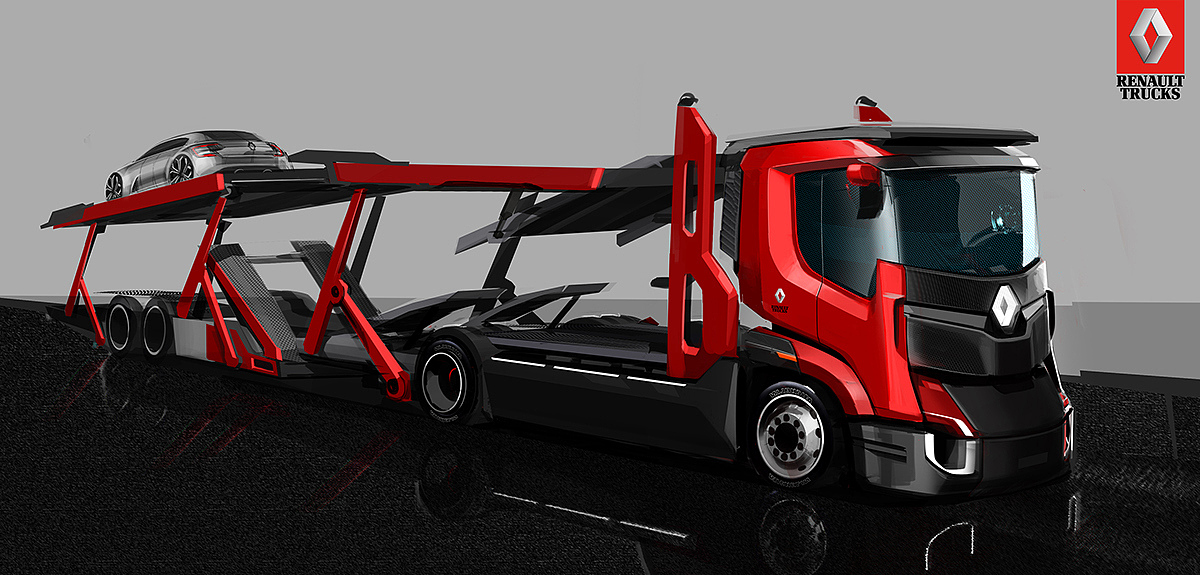 industrial design，conceptual design，Automobile design，Truck head，trailer，renault，heavy industry，