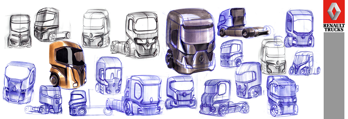 industrial design，conceptual design，Automobile design，Truck head，trailer，renault，heavy industry，
