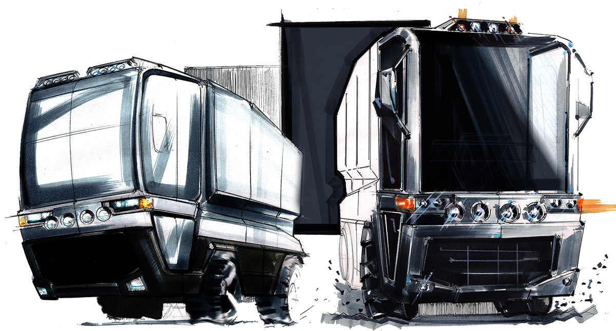 environment protection，vehicle，Render，Hand drawn，originality，