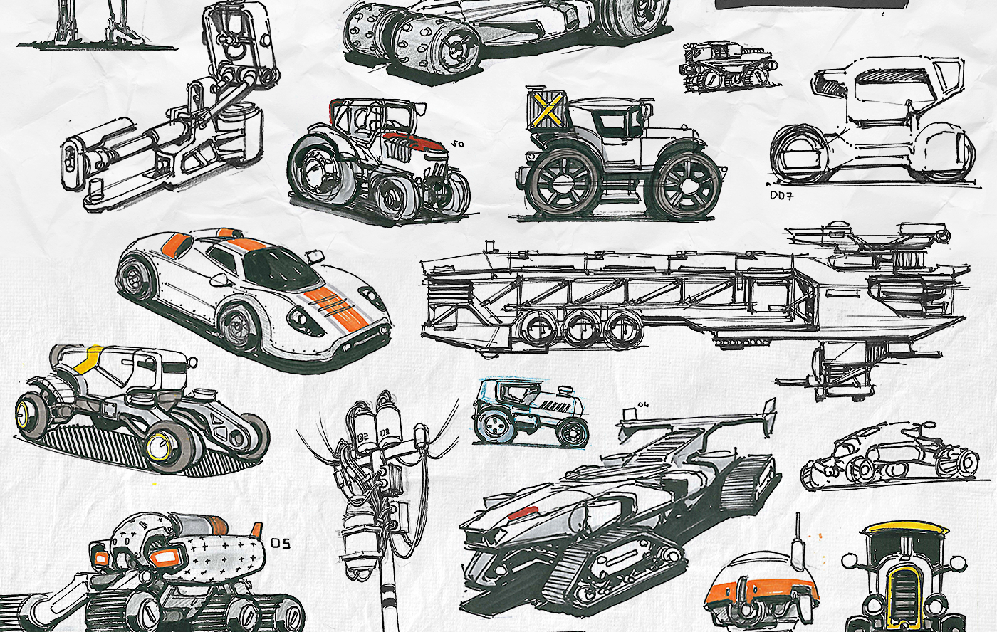 mapping，Collection，Pencil drawing，Vadim Motov，vehicle，