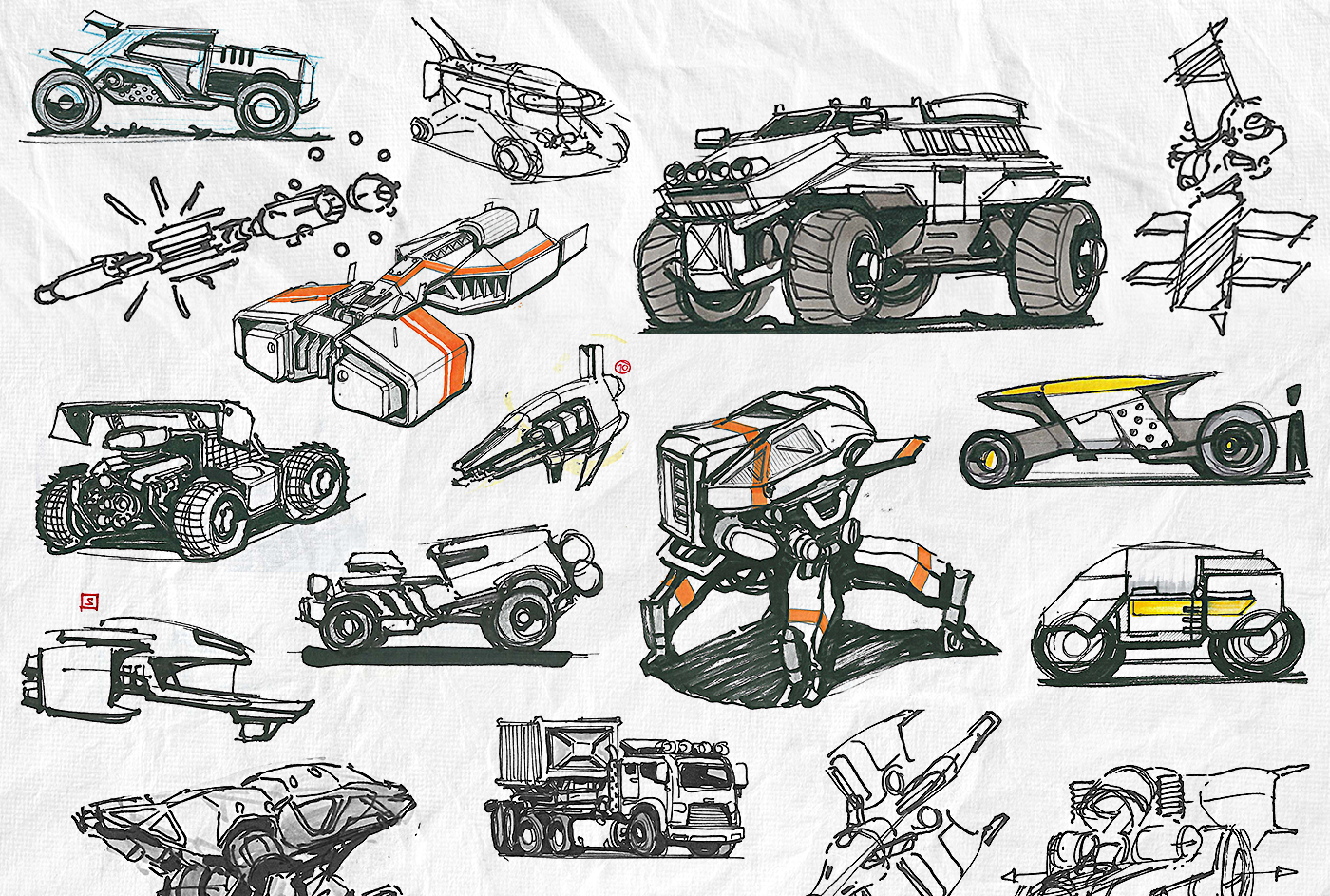 mapping，Collection，Pencil drawing，Vadim Motov，vehicle，