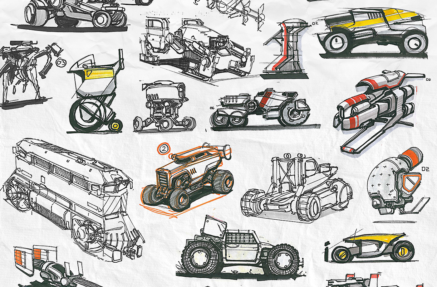 mapping，Collection，Pencil drawing，Vadim Motov，vehicle，