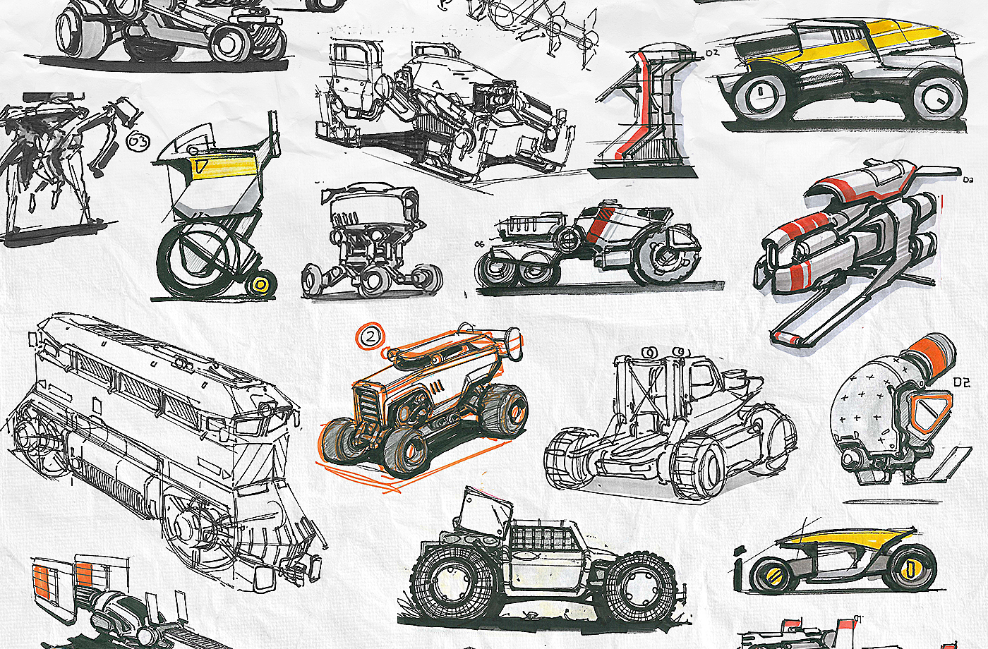 mapping，Collection，Pencil drawing，Vadim Motov，vehicle，