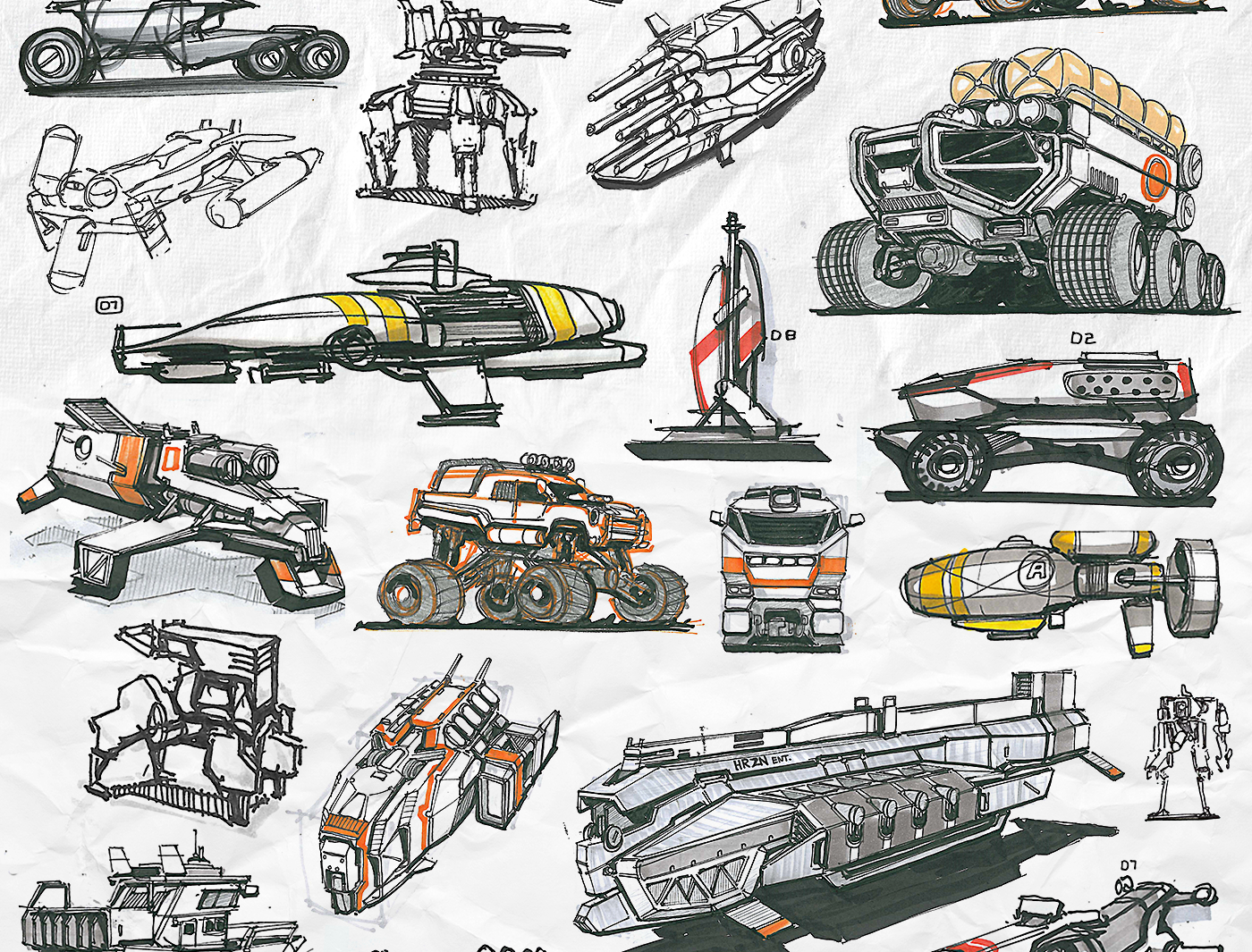 mapping，Collection，Pencil drawing，Vadim Motov，vehicle，