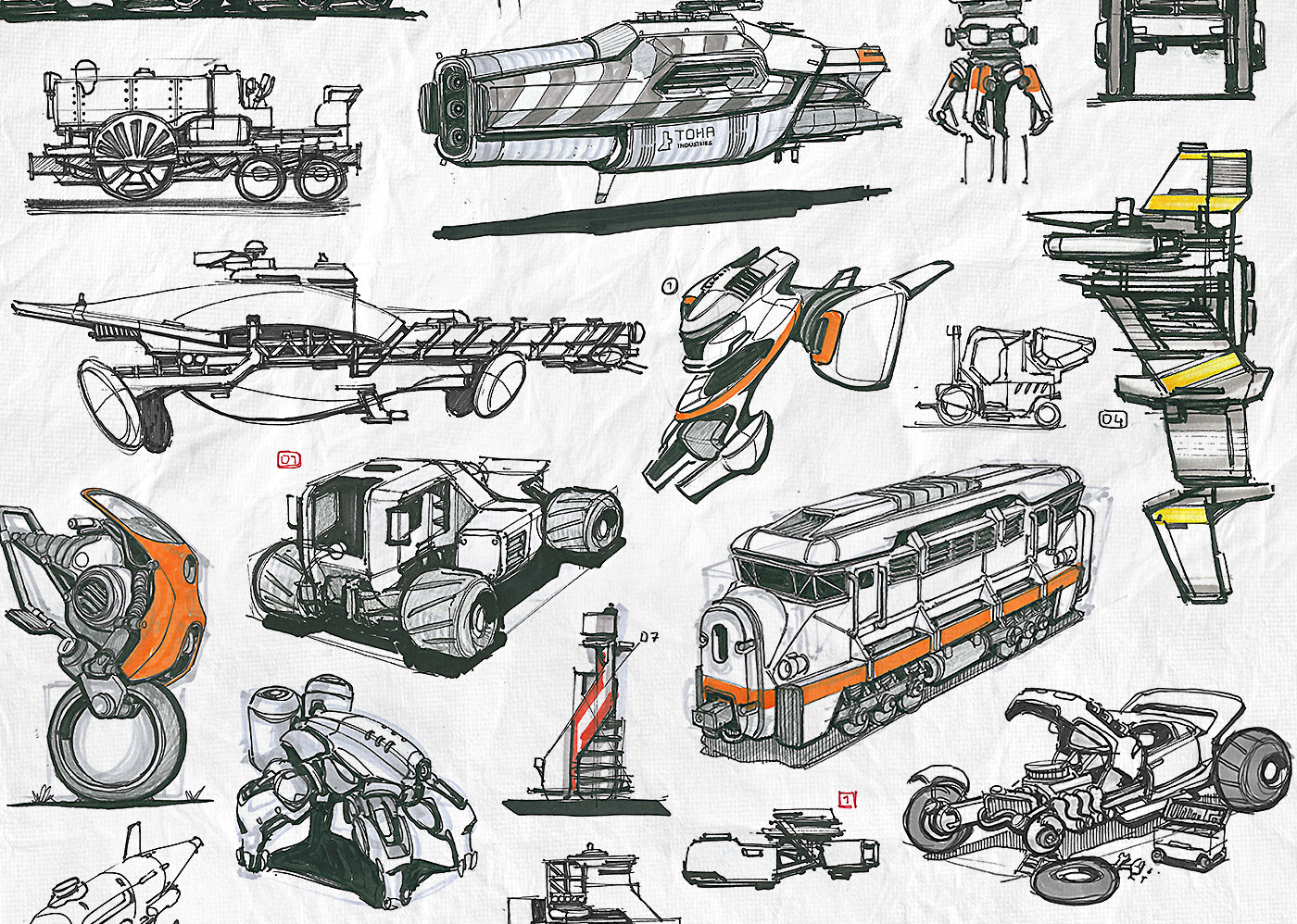 mapping，Collection，Pencil drawing，Vadim Motov，vehicle，