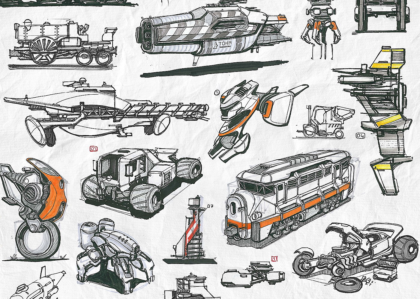 mapping，Collection，Pencil drawing，Vadim Motov，vehicle，
