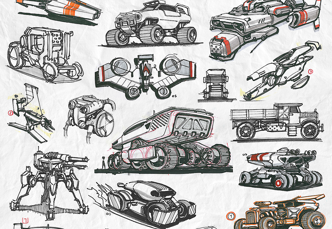 mapping，Collection，Pencil drawing，Vadim Motov，vehicle，